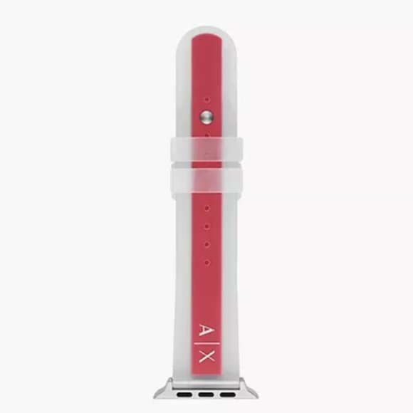 Armani Exchange Red and Clear Silicone Band For Apple Watch 42 mm – 44 mm - Picture 3 of 3